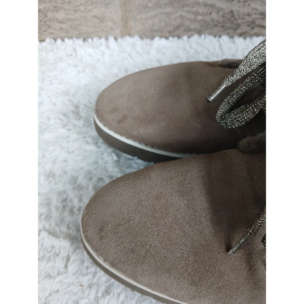 Johnston & Murphy Women's Waterproof Seude Peyton Boots In Tan Sz 8 Plush Lining